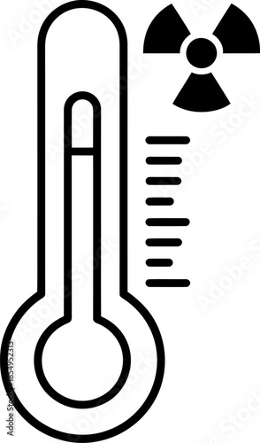 Radioactive Thermometer Icon with Radiation Symbol