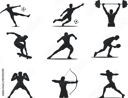 Diverse Sports Icons Silhouette Active Lifestyle and Athletic Pursuit