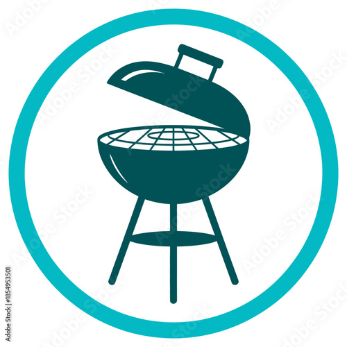 Classic charcoal barbecue grill icon ready for summer outdoor cooking and backyard gatherings