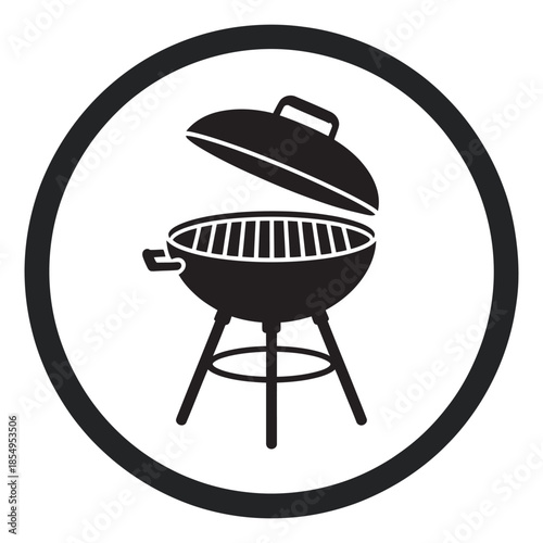 Barbecue Grill Icon for Outdoor Cooking and Grilling Events