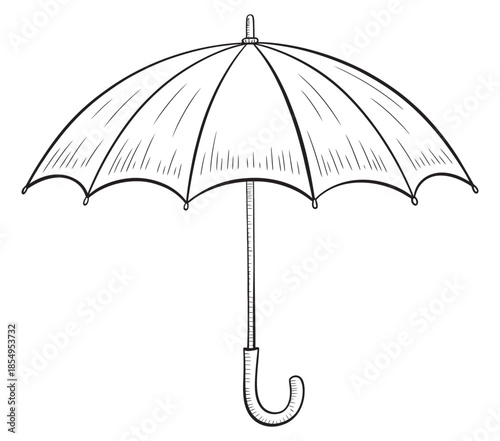 Illustration of a Classic Umbrella Design in Minimalist Style