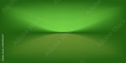 Abstract gradient podium background. Empty green 3D studio background. Clean scene for product presentation mockup template. eps 10