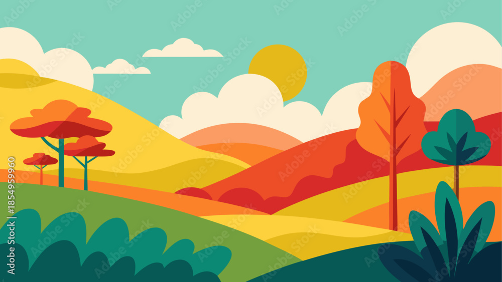 Fototapeta premium Vibrant autumn landscape