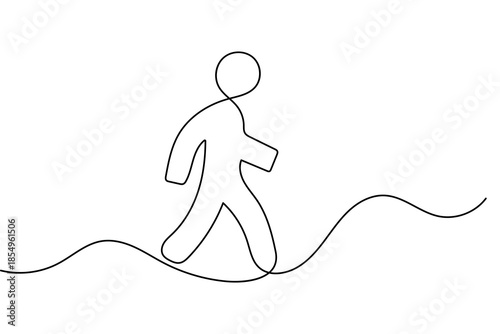 User person icon continuous one line drawing minimalist isolated outline vector illustration