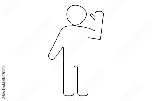 User person icon continuous one line drawing minimalist isolated outline vector illustration