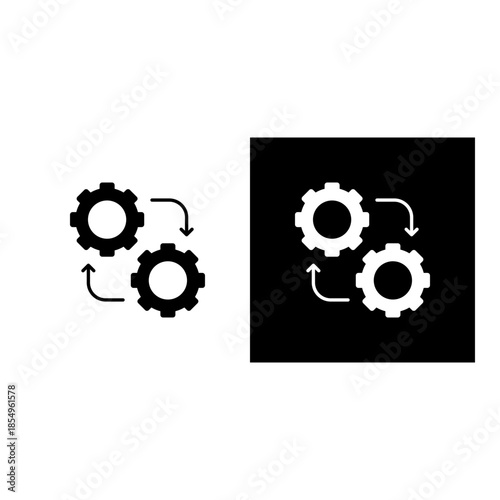 Integration icon black and white filled.