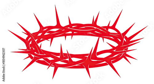 Red Crown of Thorns, Symbol of Suffering and Sacrifice, Religious Iconography