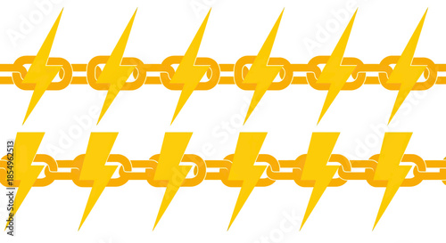Golden Lightning Bolt Chain Links Pattern