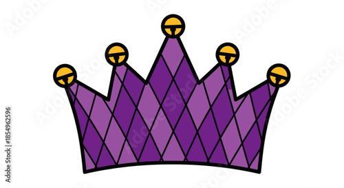 Purple Diamond Crown with Gold Balls