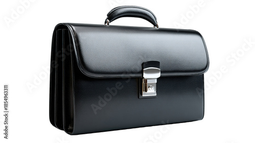 Leather Briefcase: A meticulously crafted leather briefcase with a secure metal clasp and sturdy handle, representing professionalism and timeless style.