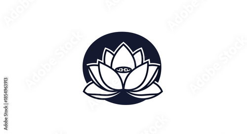 Minimalist Lotus Flower Logo Design Vector Art