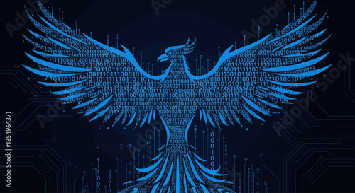 Digital Phoenix Rising from Binary Code