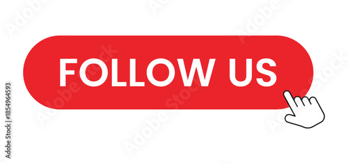 Follow Us banner with thumb up. Follow us button. Social media icon. Vector illustration.