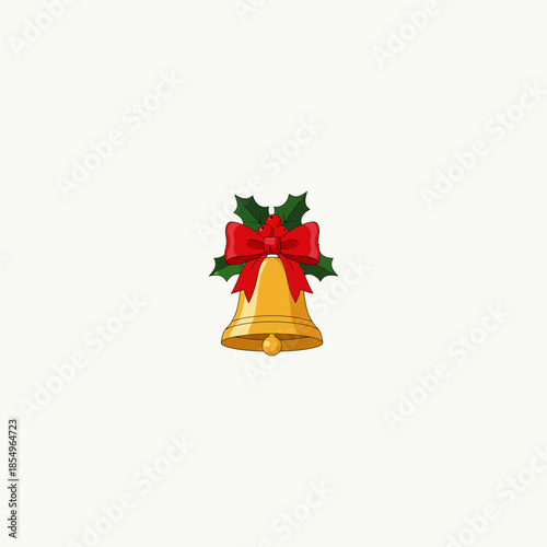 Christmas bell icon flat vector design.