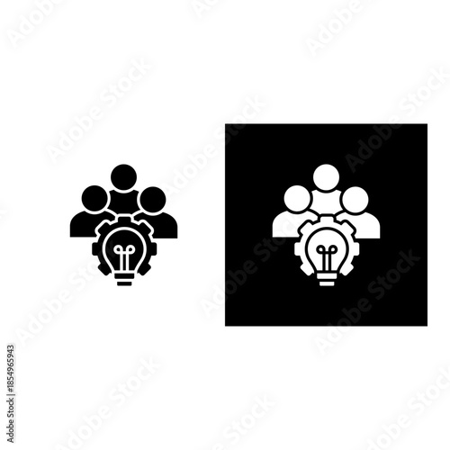 Ingenuity icon black and white filled.