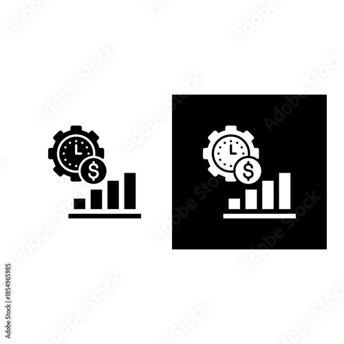 Efficiency icon black and white filled.