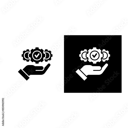 Responsability icon black and white filled.