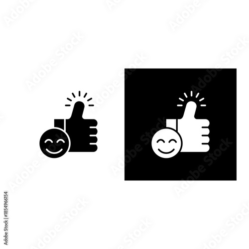 Optimism icon black and white filled.