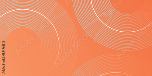 Orange gradient abstract background with glowing circular lines. Circular swirling line pattern for cover, brochure banner, presentation, certificate, and website. Modern graphic design eps. 2