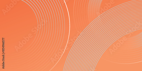 Orange gradient abstract background with glowing circular lines. Circular swirling line pattern for cover, brochure banner, presentation, certificate, and website. Modern graphic design eps. 3