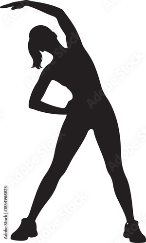 Fitness Silhouette Warm Up Exercise Pose Vector