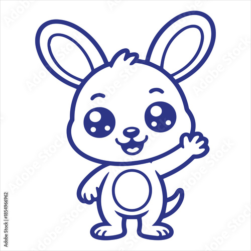Cute Bunny Cartoon Character