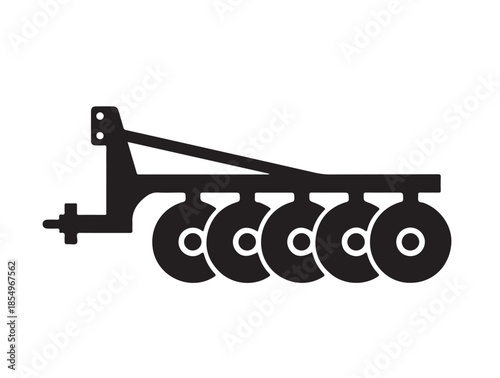  New Disc Plough icon in silhouette.