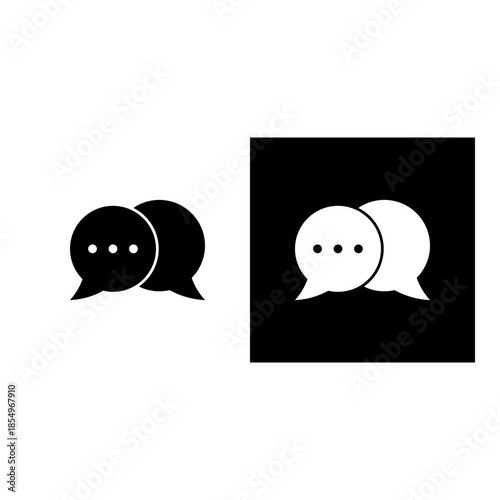 Chat icon black and white filled.