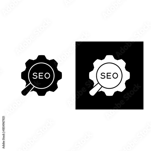 Seo icon black and white filled.
