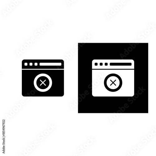 Ad Blocker icon black and white filled.