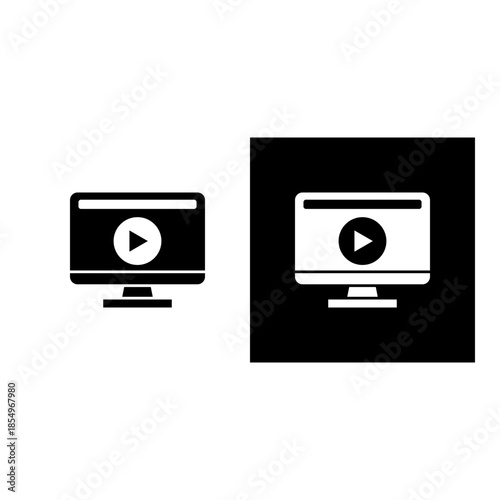 Video Player icon black and white filled.