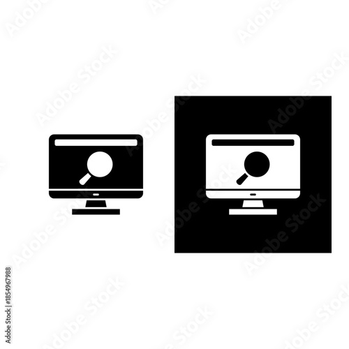 Search Engine icon black and white filled.