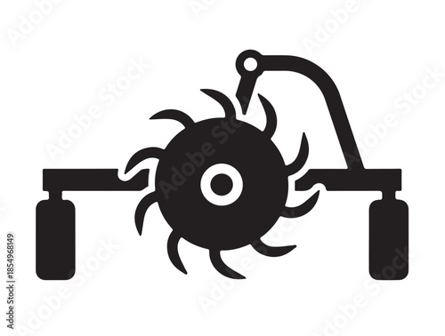 Rotary Plough icon in silhouette.