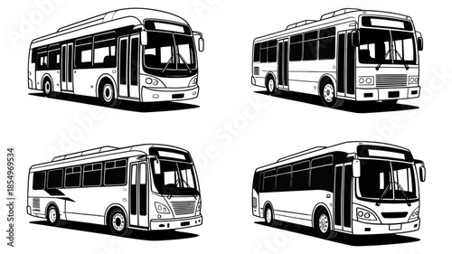 Travel bus logo line template for transport branding. Minimalist motorcoach vector icon, modern public transportation sign, clean vehicle silhouette for tourism and travel agency identity.