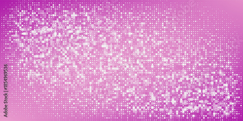 Shining pink purple disco party pattern background. Iridescent sequin mosaic texture. Abstract sparkling halftone wallpaper. Pop up comic glowing glitter backdrop. Retro vector design template