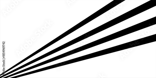 Black on white abstract perspective line wave stripes with 3d dimensional effect isolated on white.