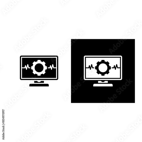 Cardiology icon black and white filled.