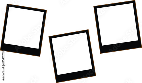 Blank Polaroid Photo Frames Mockup Set. Instant Photo Frames Template.