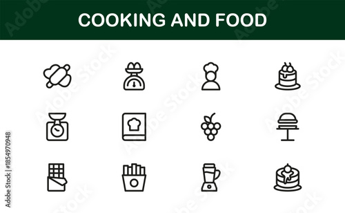 Culinary and Kitchen Essentials Line Icon Pack — Modern Minimal Vector Collection