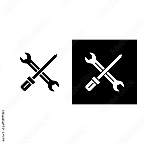 Tools icon black and white filled.