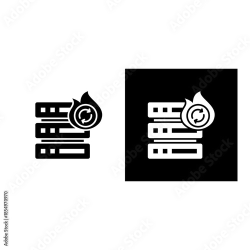 Disaster Recovery icon black and white filled.