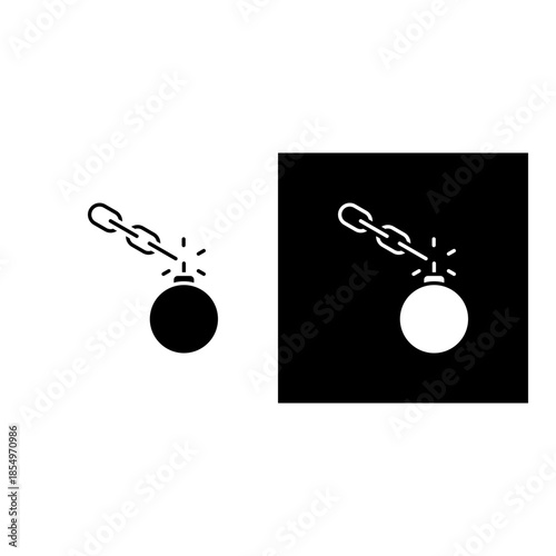 Disruption icon black and white filled.