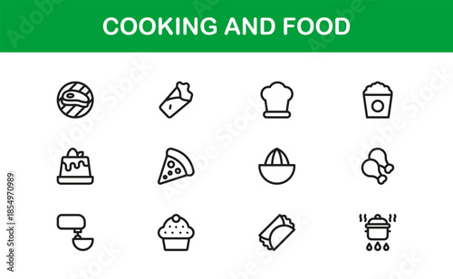 Culinary and Kitchen Essentials Line Icon Pack — Modern Minimal Vector Collection