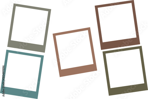Muted Earth Tone Instant Photo Collage Template.