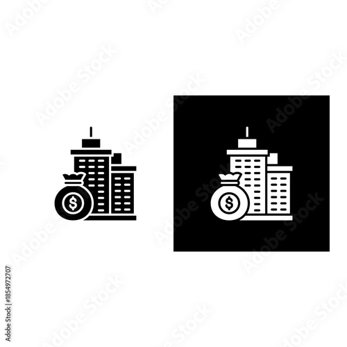 Capital Venture icon black and white filled.