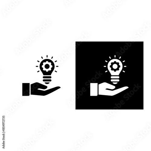 Innovation icon black and white filled.