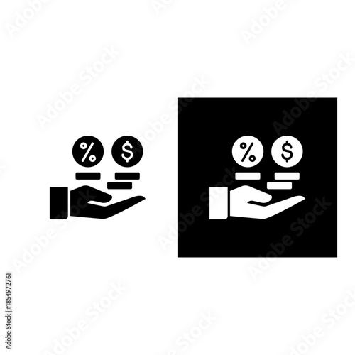 Dividends icon black and white filled.