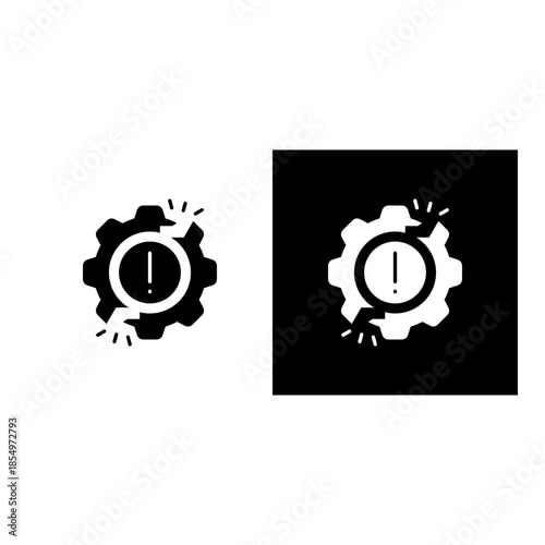 Disruption icon black and white filled.