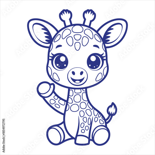 Cute Lamb Character Waving