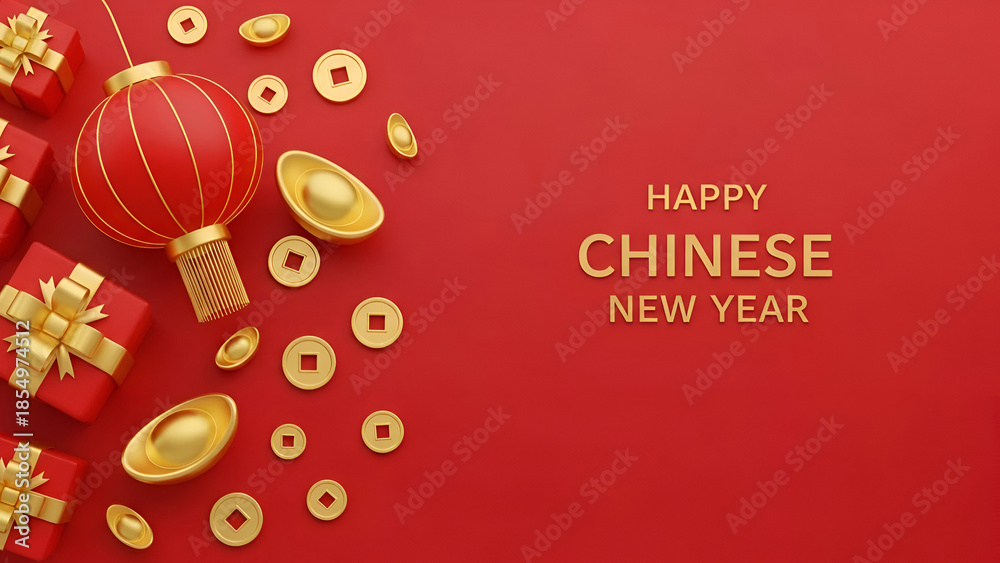 Naklejka premium Celebrating chinese new year with traditional decorations